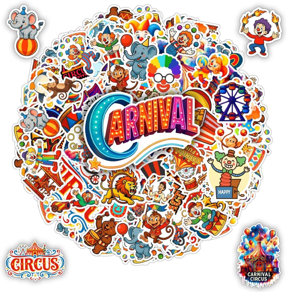 100 PCS Carnival Circus Stickers Pack