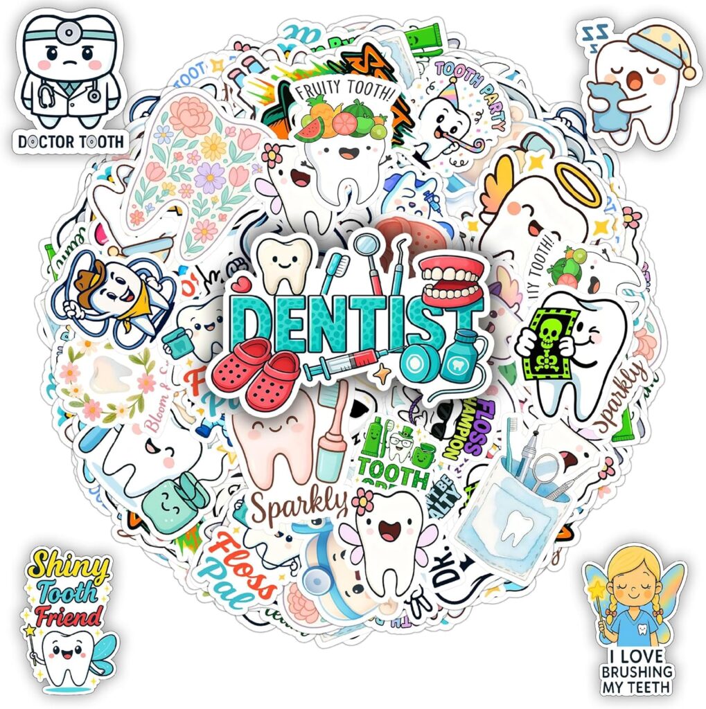 100 PCS Dentist Tooth Stickers Pack