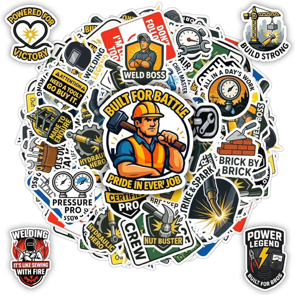 100 PCS Hard Hat Stickers Pack