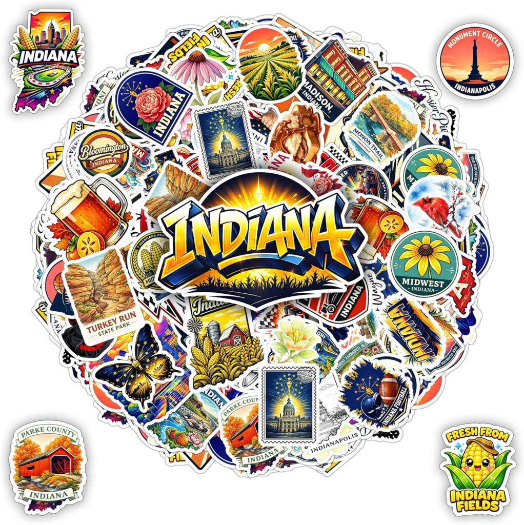 100 PCS Indiana Stickers Pack