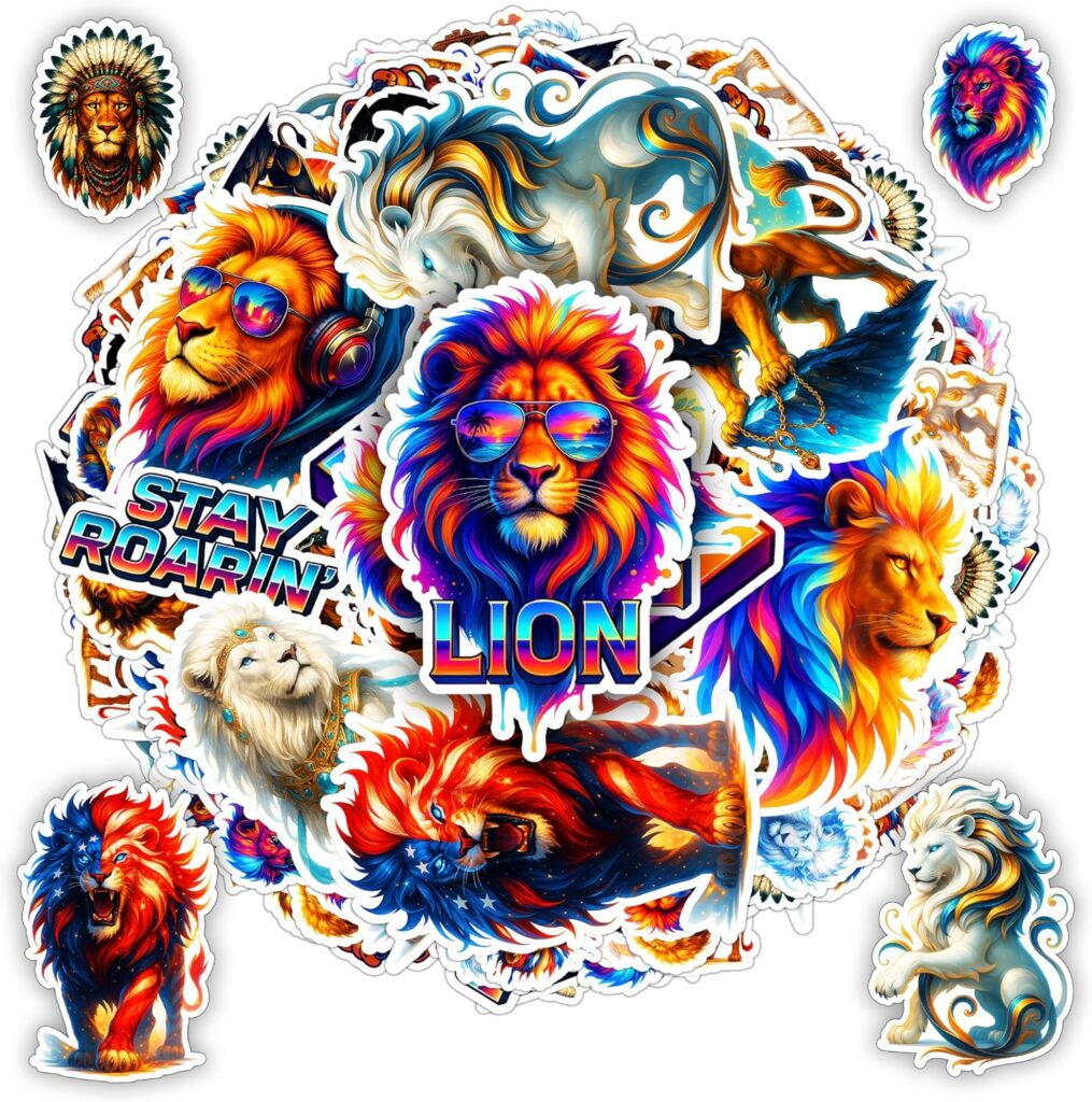 100 PCS Lion Stickers Pack