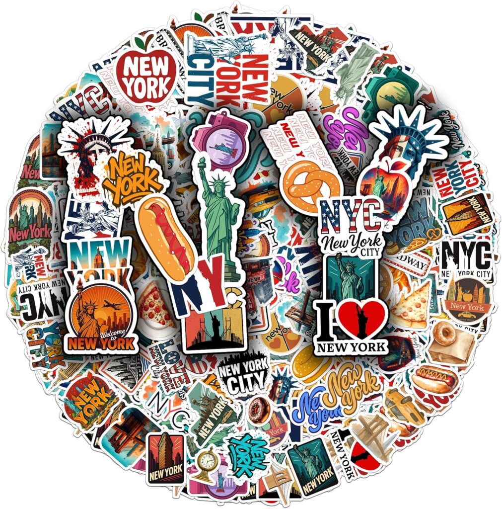100 PCS New York Stickers Pack