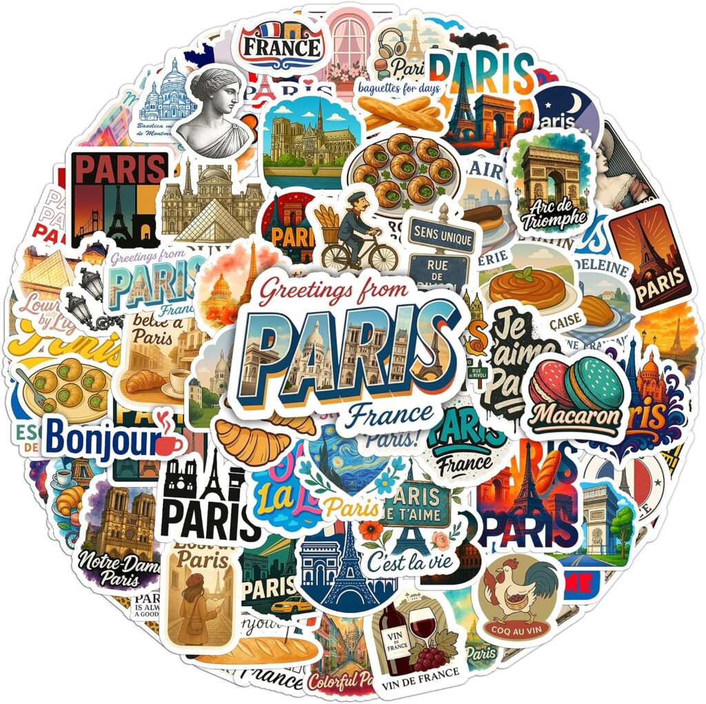 100 PCS Paris Stickers Pack