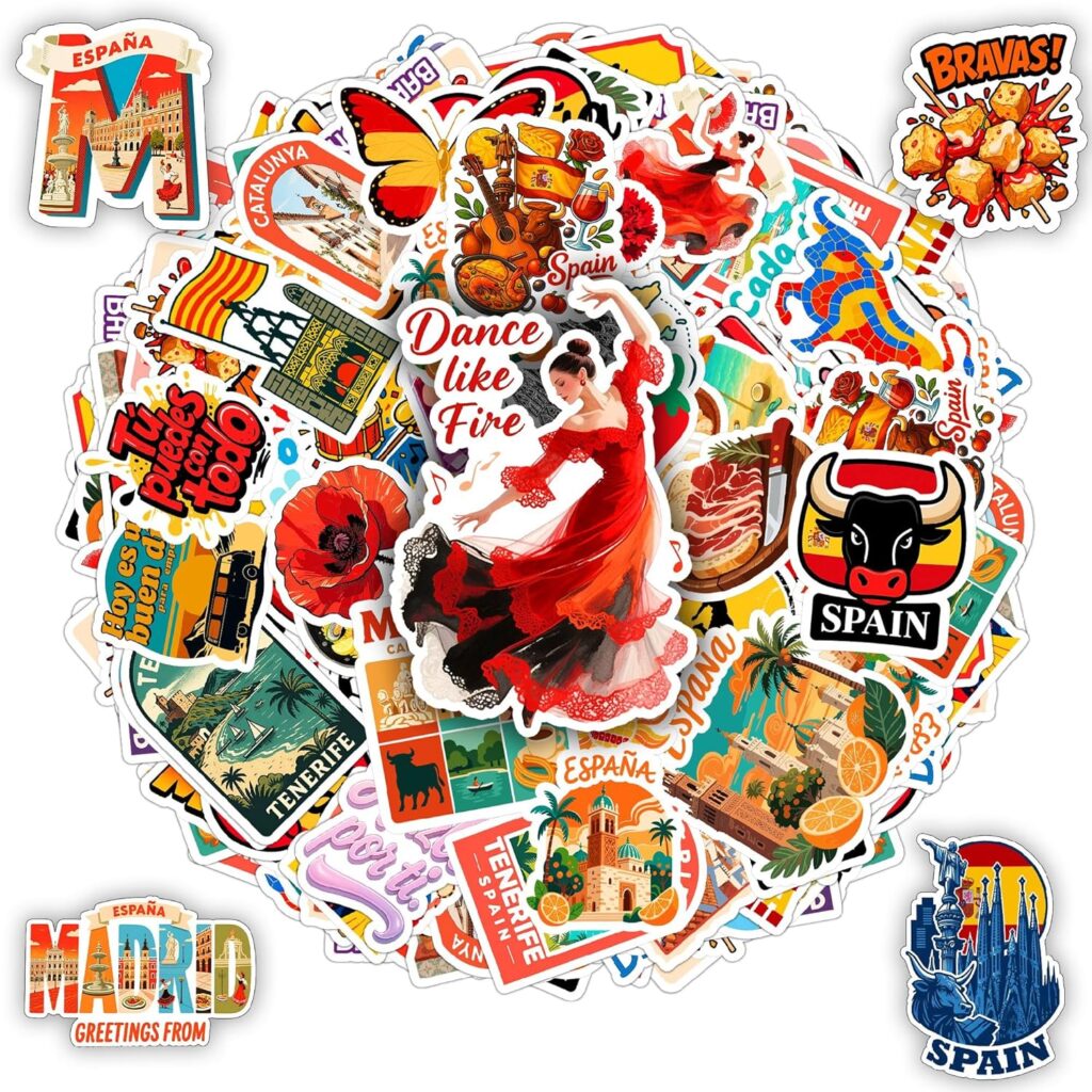 100 PCS Spain Stickers Pack