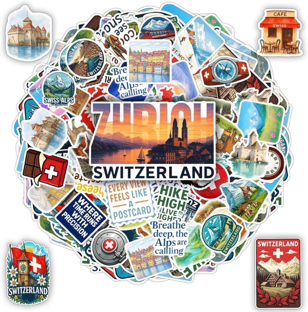 100 PCS Switzerland Stickers Pack