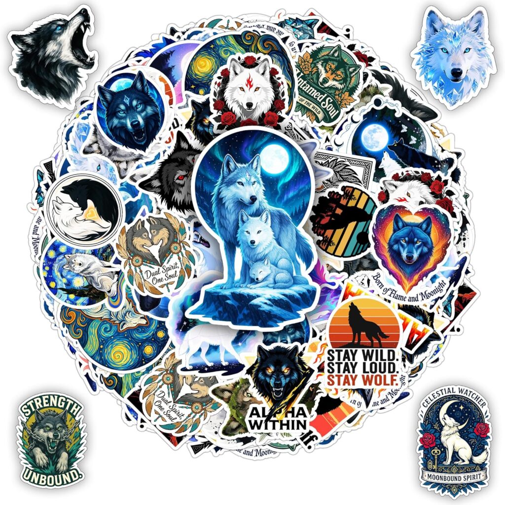 100 PCS Wolf Stickers Pack