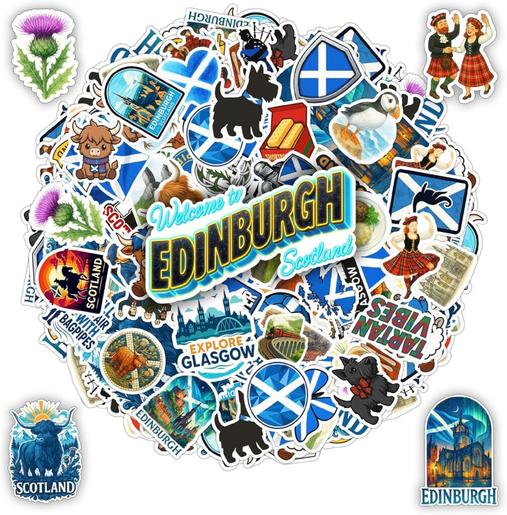 100 PCS Scotland Stickers Pack