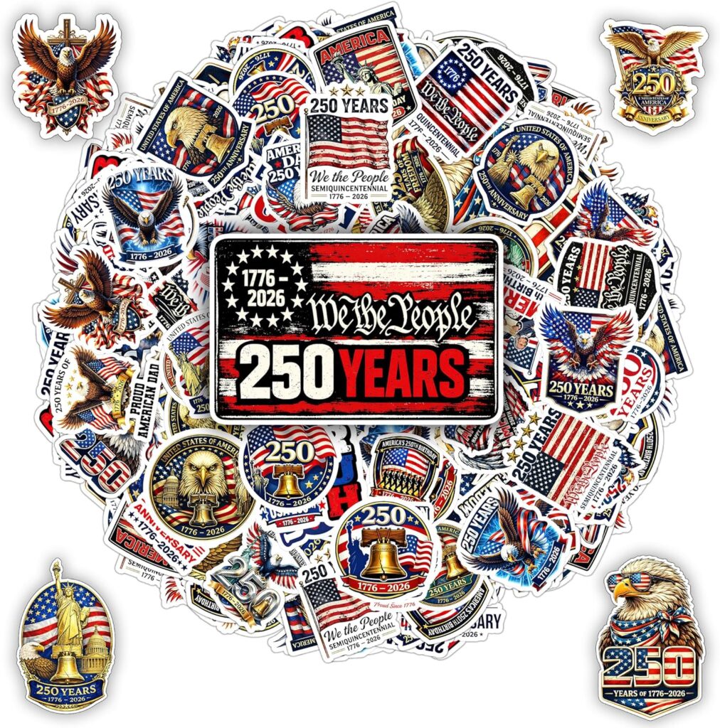100 PCS Independence of USA Stickers Pack