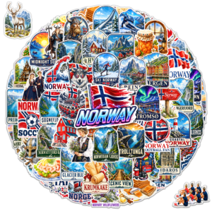 60 PCS Norway Travel Stickers Pack