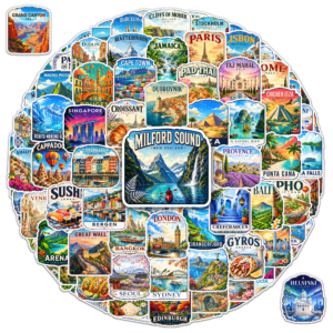 60 PCS World Travel Individual Stickers Pack